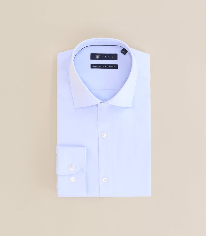 izac Chemise ville satin de coton ciel
