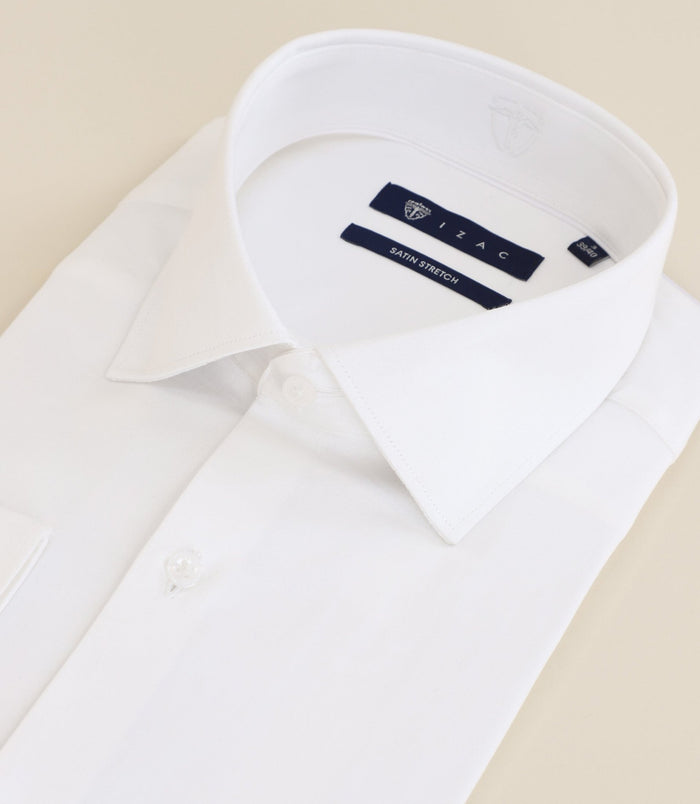 Izac Chemise Ville Satin De Coton écrue