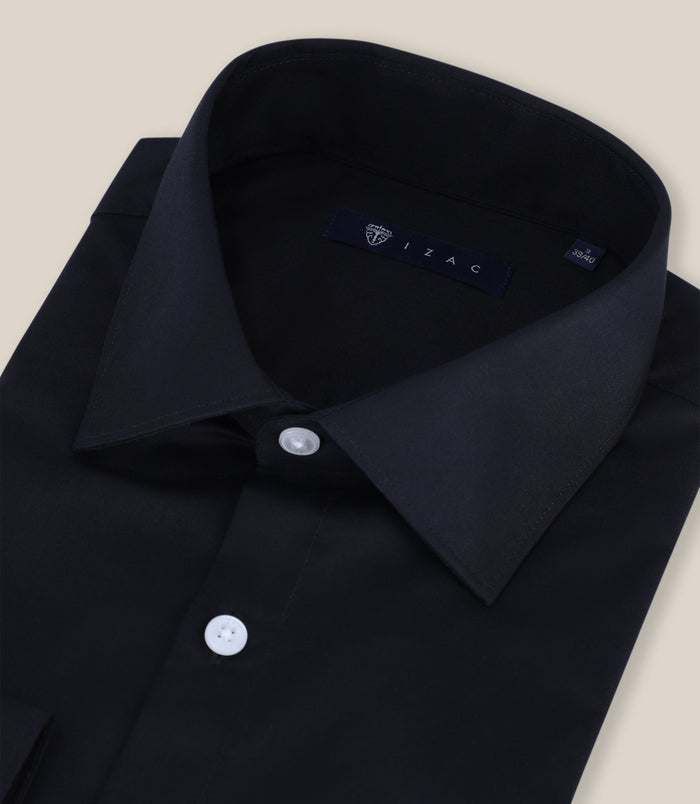 Izac Chemise Ville Slim Noir