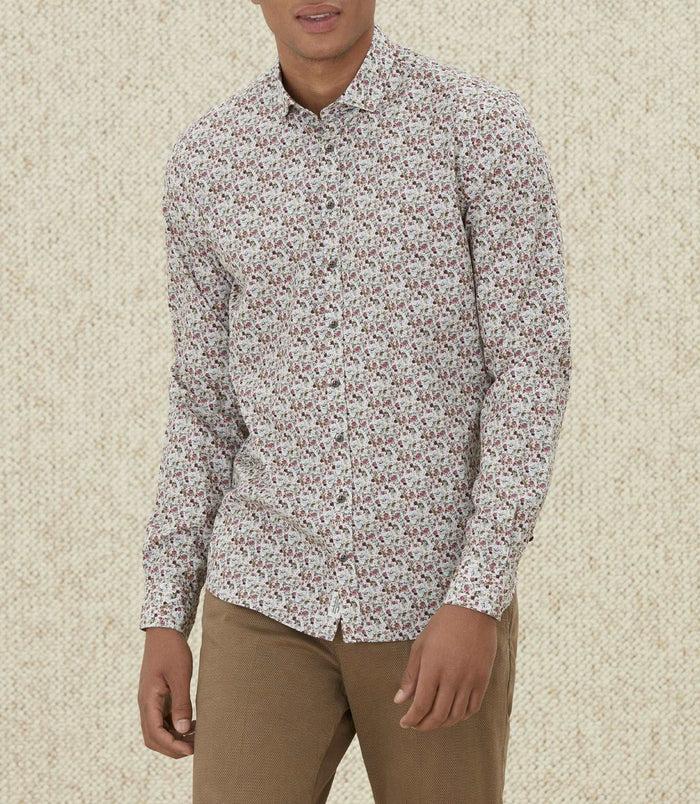 Izac Chemises Casual En Coton Beige "Manu"