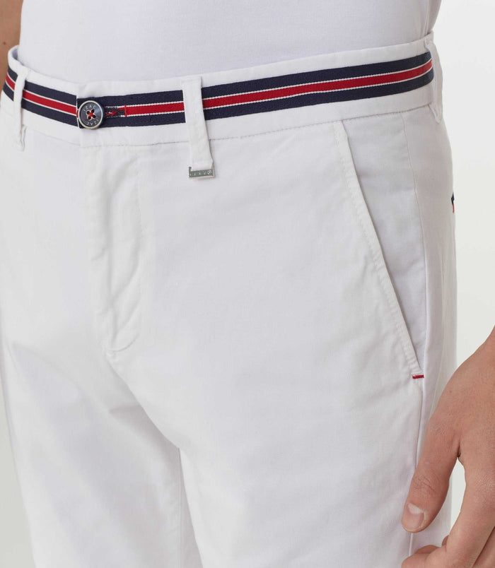 Izac Chino Blanc Galon Tricolore "Bateau"