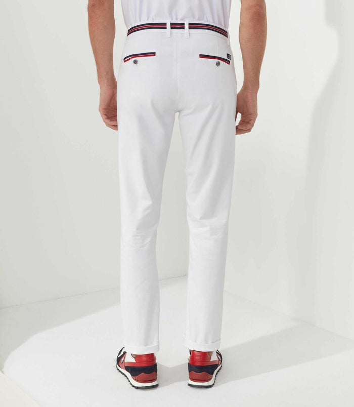 Izac Chino Blanc Galon Tricolore "Bateau"