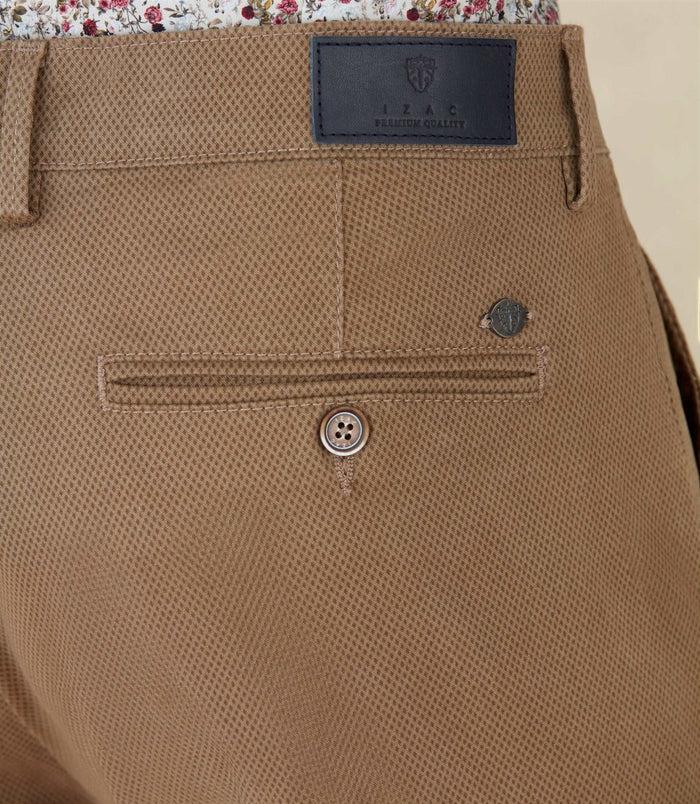 Izac Chino Imprimé Beige Foncé "Cristal"