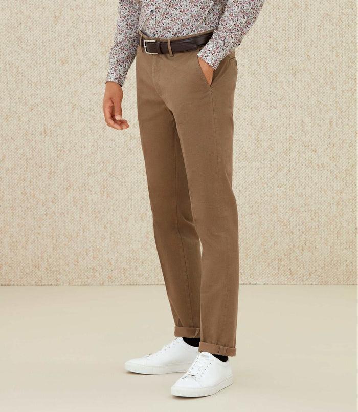 Izac Chino Imprimé Beige Foncé "Cristal"