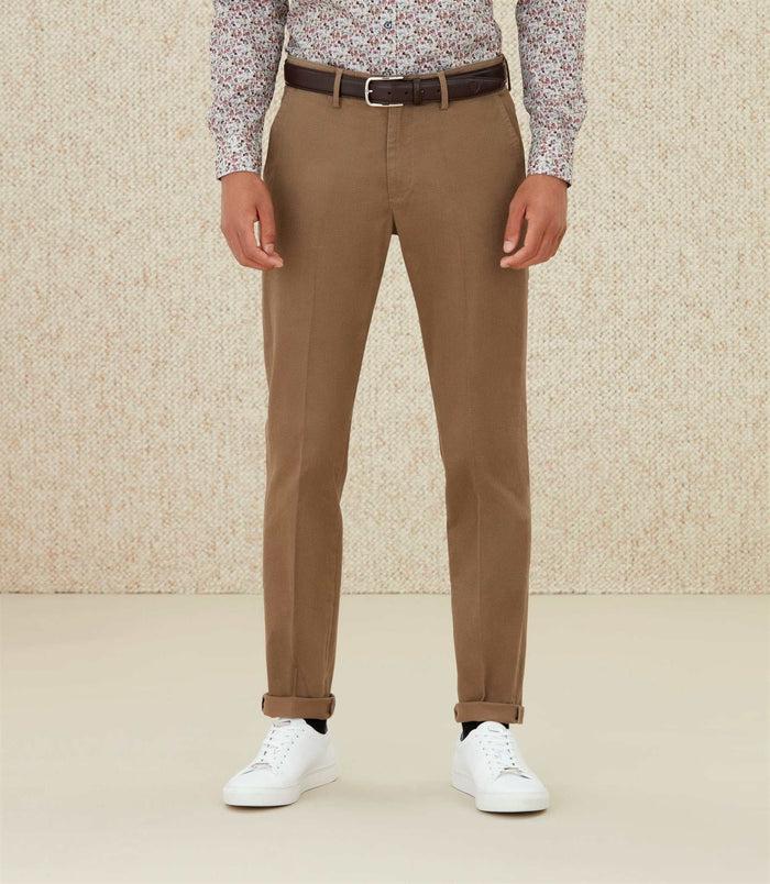 izac Chino imprimé beige foncé "Cristal"