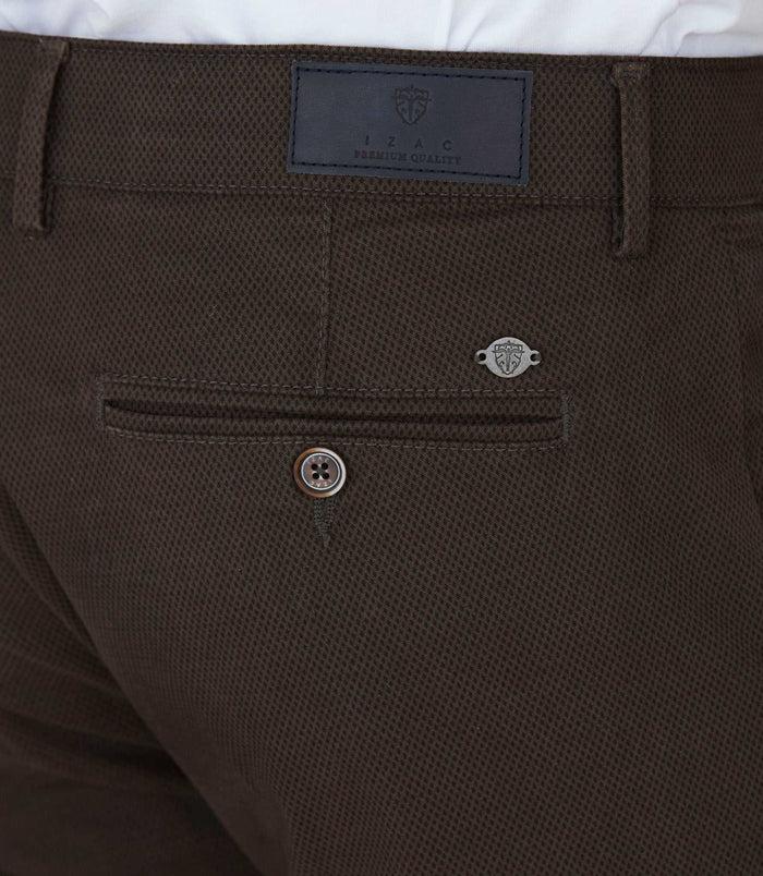 Izac Chino Imprimé Marron Foncé "Cristal"