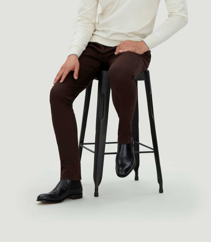 Izac Chino Satin Marron Foncé "Casanova"