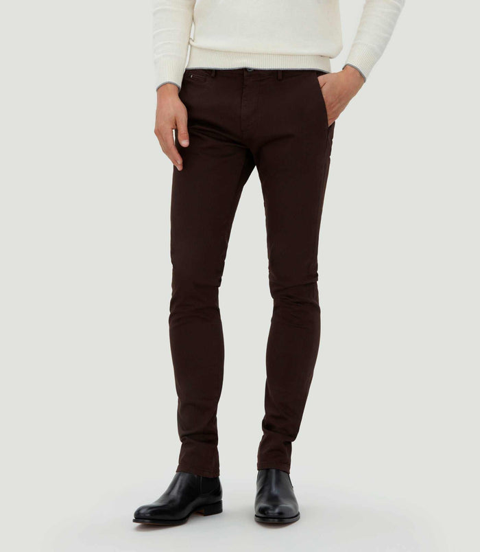 izac Chino satin marron foncé "Casanova"
