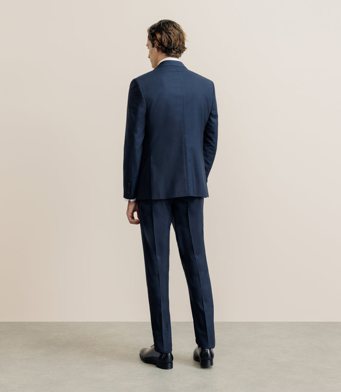 Izac Costume 100% Laine Bleu Marine