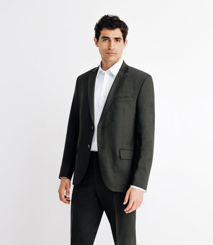 Izac Costume 2 Boutons à Carreaux Kaki