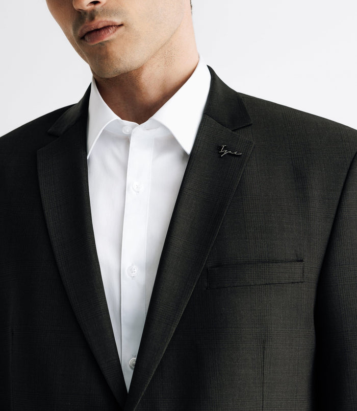 Izac Costume 2 Boutons à Carreaux Kaki