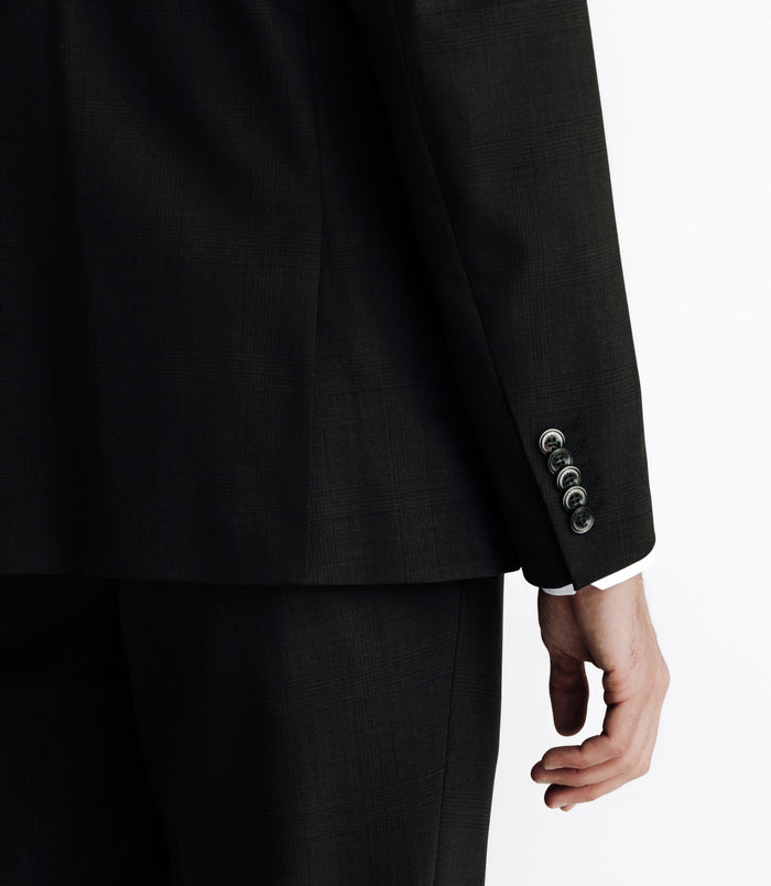 Izac Costume 2 Boutons à Carreaux Kaki