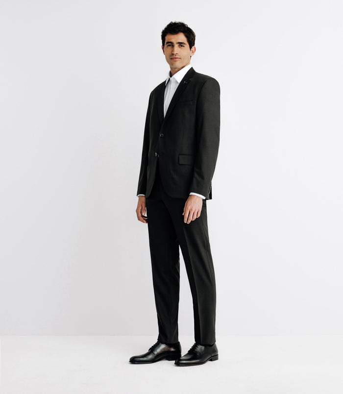 izac Costume 2 boutons à carreaux kaki