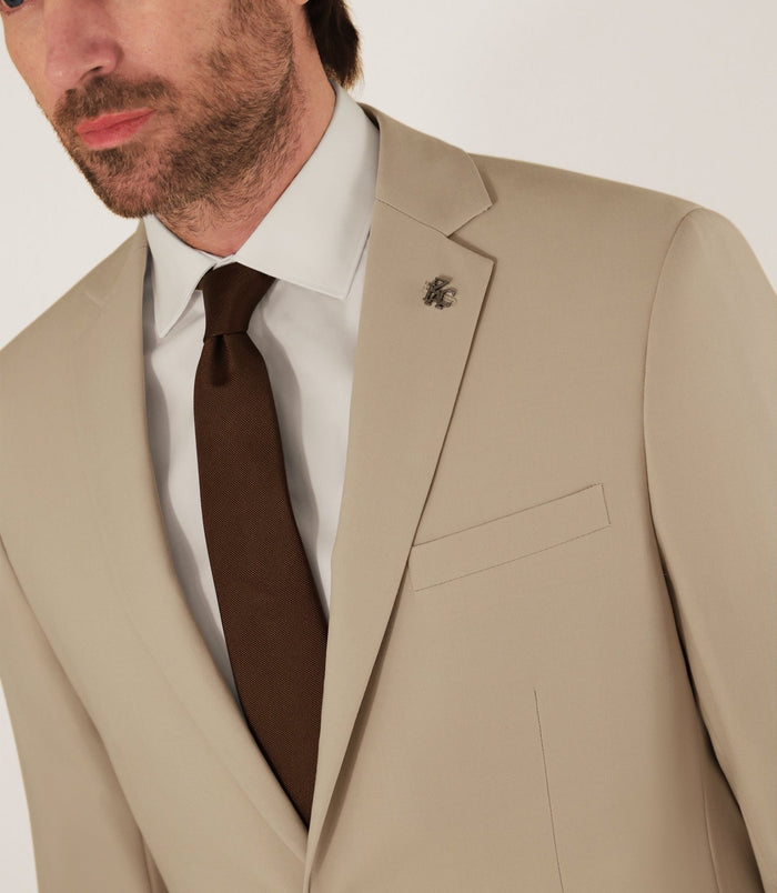 Izac Costume 2 Boutons Beige Clair