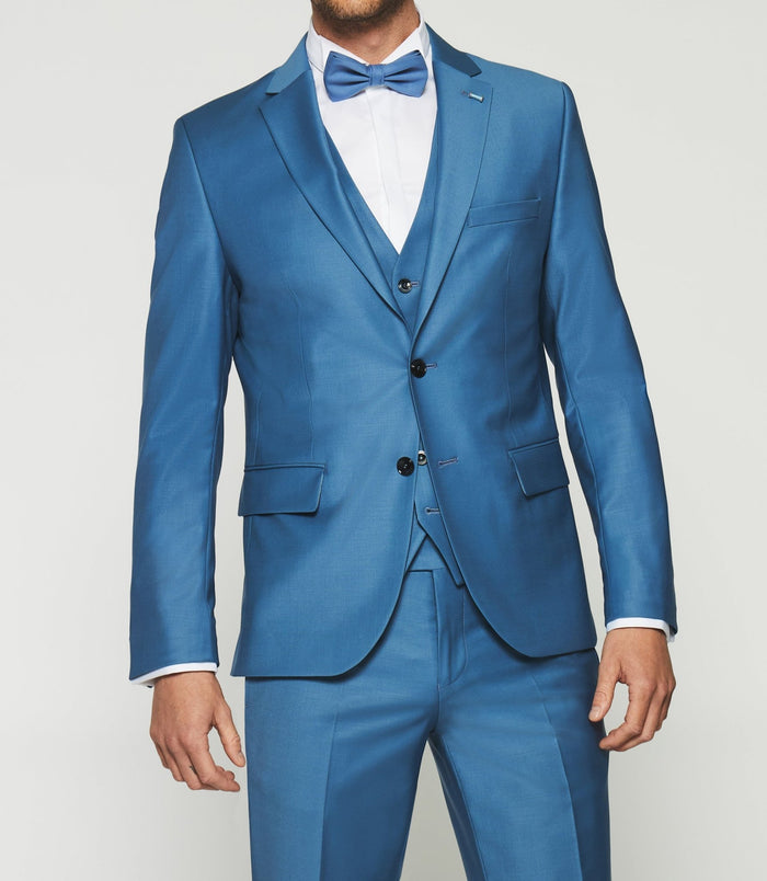 izac Costume 2 boutons en laine bleu clair FAVORI