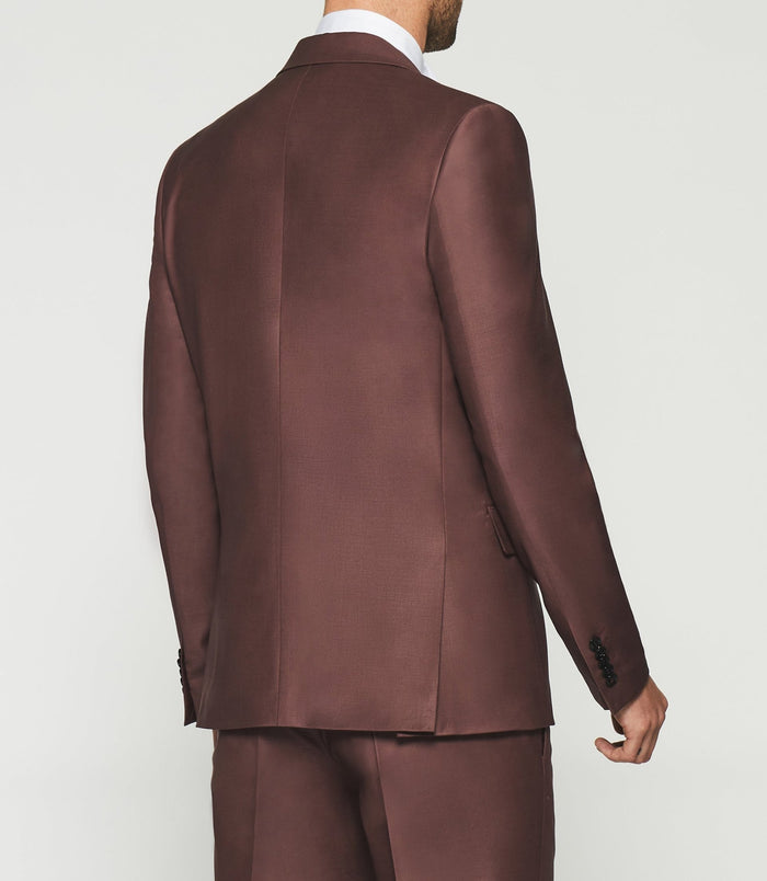 Izac Costume 2 Boutons En Laine Framboise FAVORI