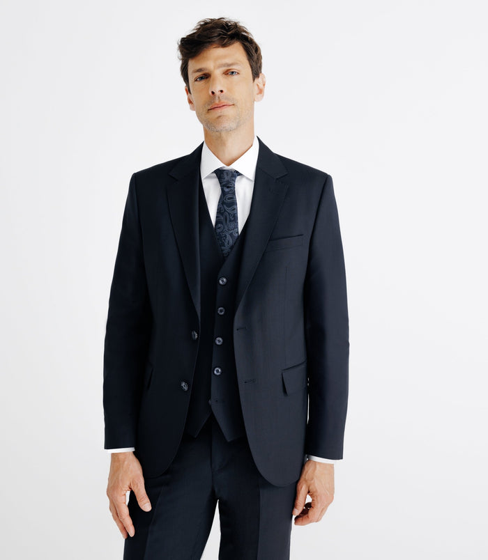 Izac Costume 2 Boutons En Laine Marine