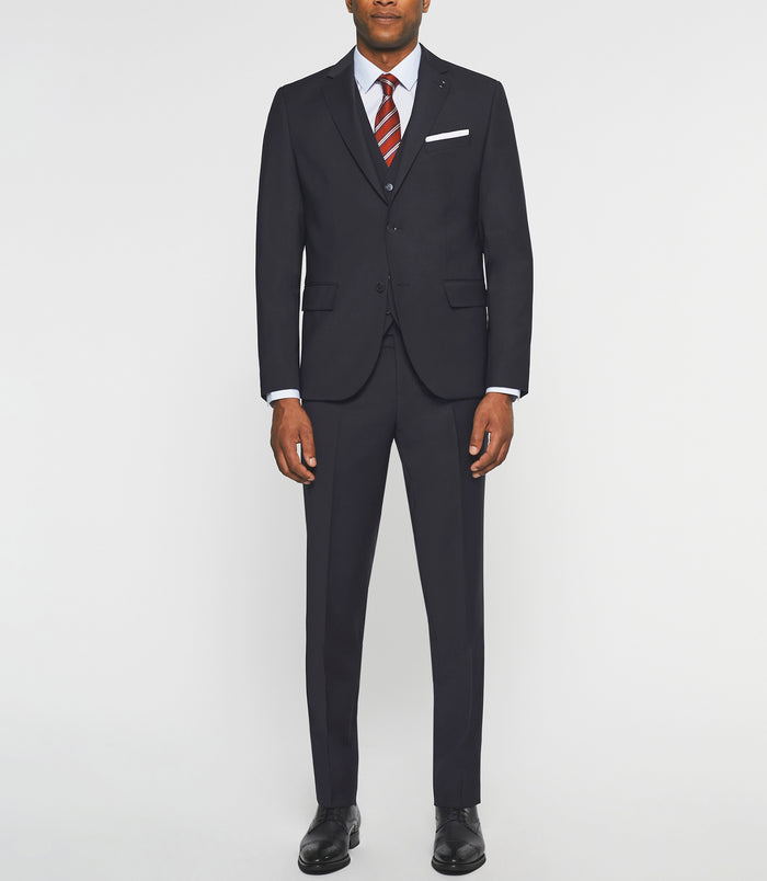 izac Costume 2 boutons en laine marine LIBERTE