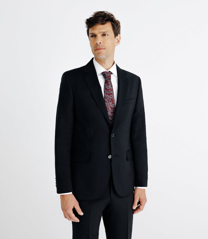 Izac Costume 2 Boutons En Laine Noir