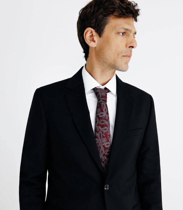 Izac Costume 2 Boutons En Laine Noir