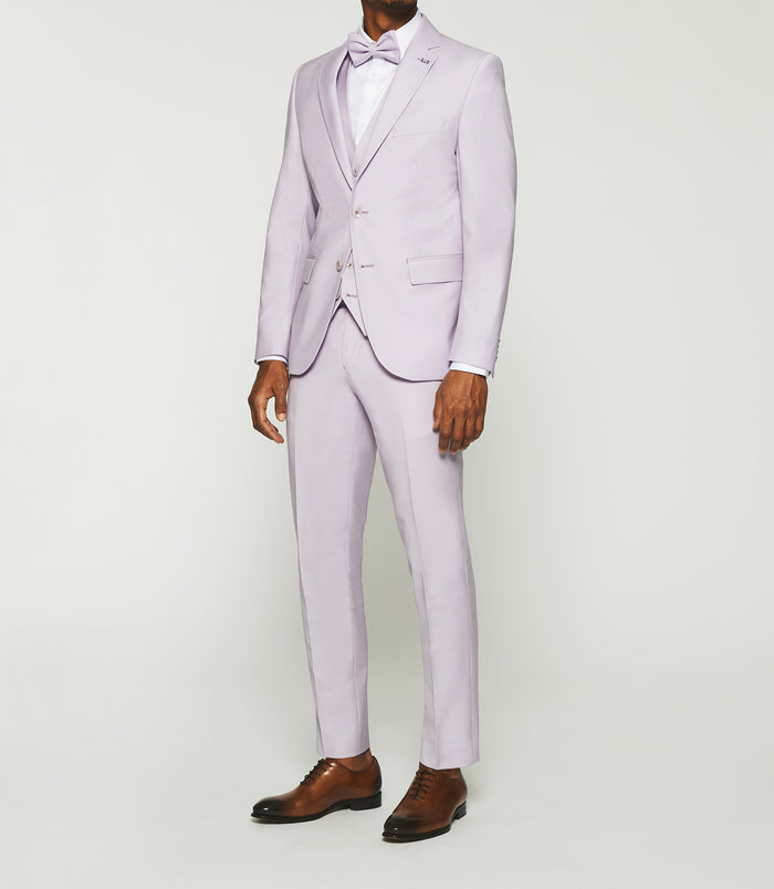 izac Costume 2 boutons en laine parme clair FAVORI