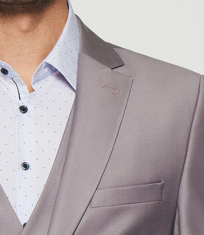 Izac Costume 2 Boutons En Laine Parme Foncé FAVORI