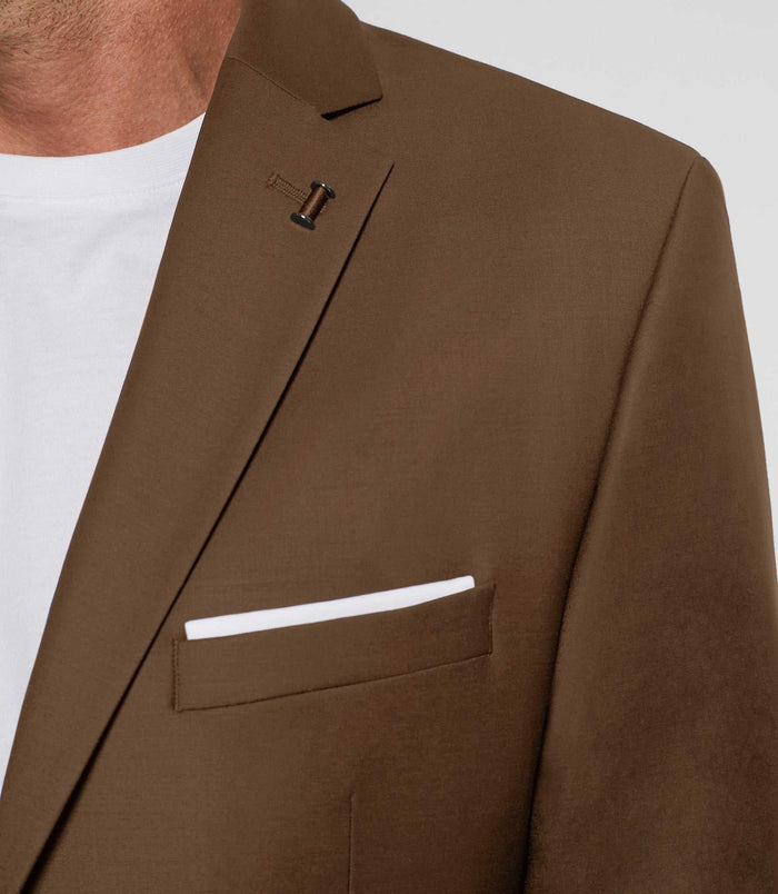 Izac Costume 2 Boutons En Laine Tabac LIMONE