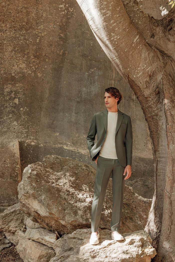 izac Costume 2 boutons kaki