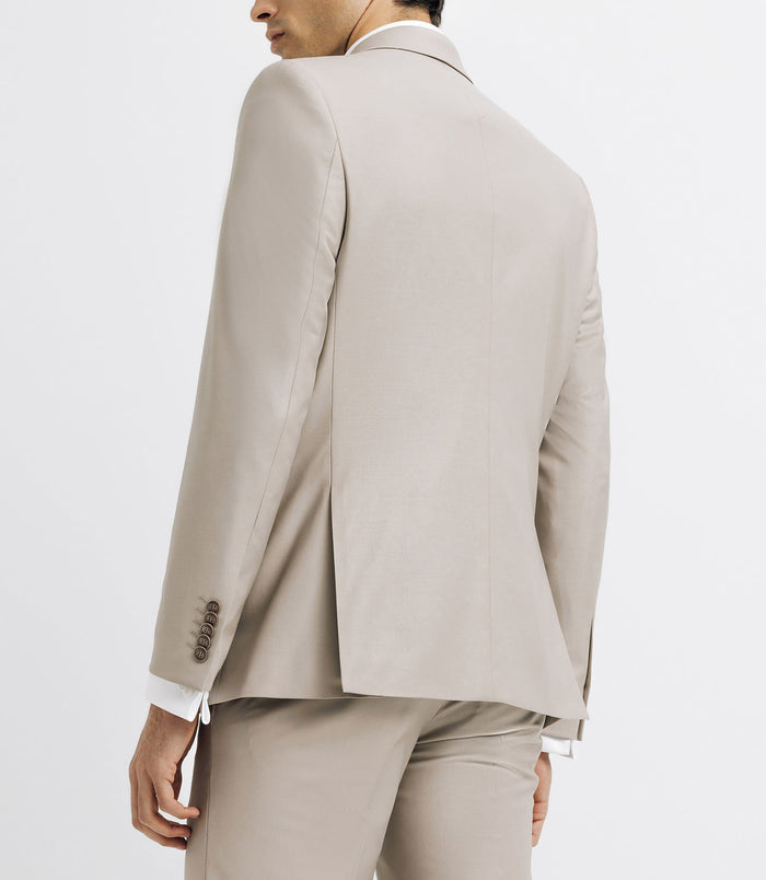 Izac Costume 2 Boutons Laine Beige