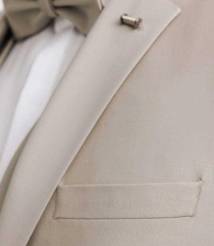 Izac Costume 2 Boutons Laine Beige