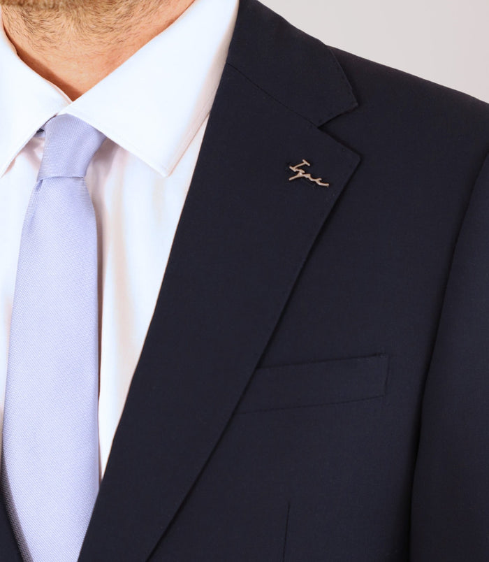 Izac Costume 2 Boutons Laine Bleu Marine