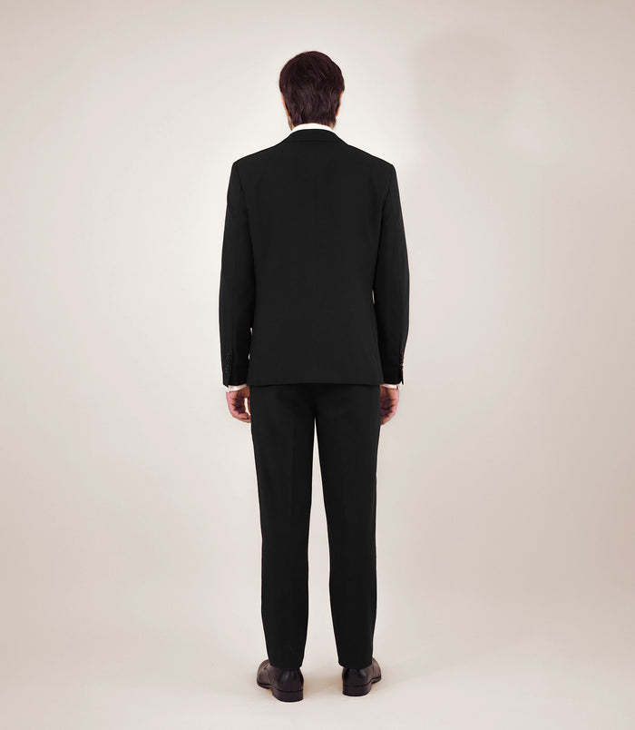 Izac Costume 2 Boutons Laine Bleu Noir