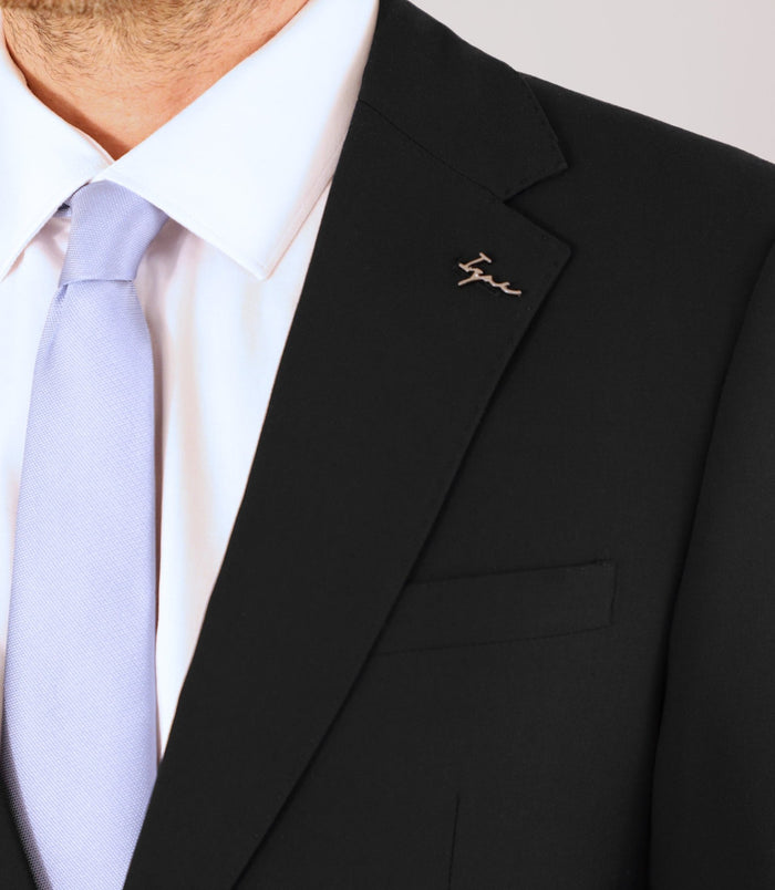 Izac Costume 2 Boutons Laine Bleu Noir