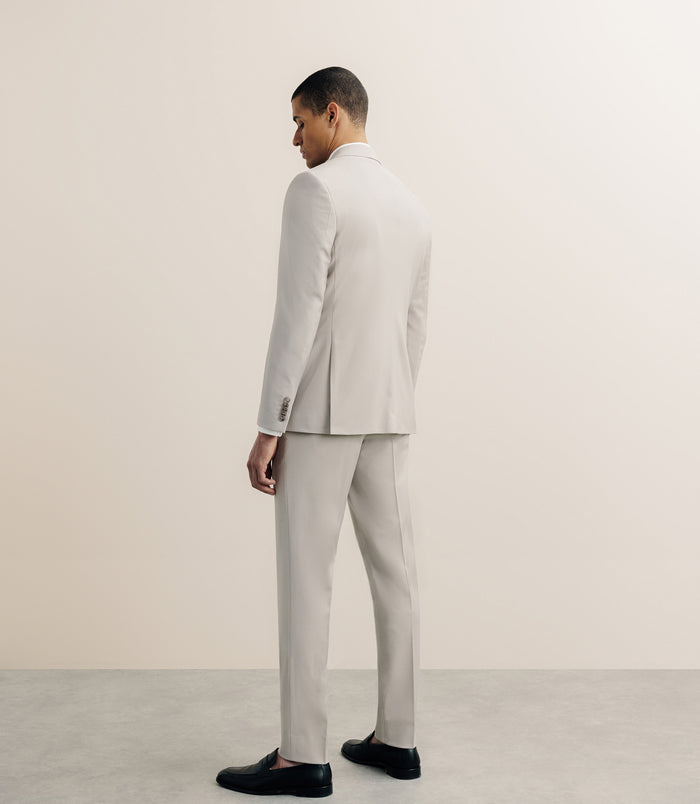 Izac Costume 2 Boutons Laine Majoritaire Beige