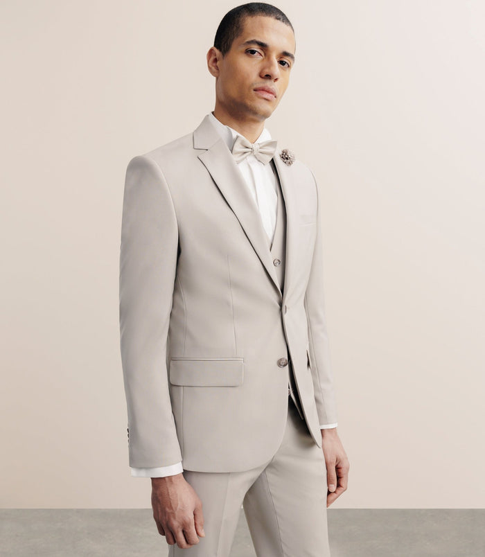 izac Costume 2 boutons laine majoritaire beige