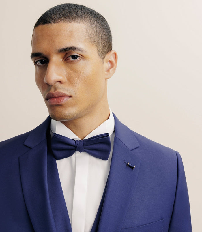 Izac Costume 2 Boutons Laine Majoritaire Bleu