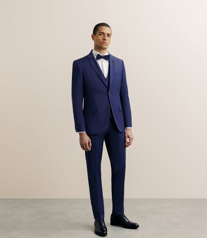 Izac Costume 2 Boutons Laine Majoritaire Bleu