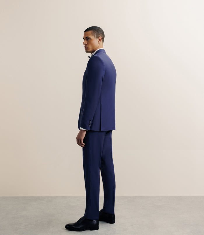 Izac Costume 2 Boutons Laine Majoritaire Bleu