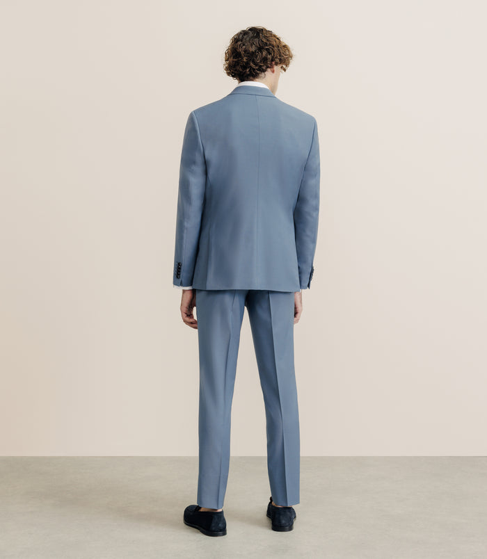 Izac Costume 2 Boutons Laine Majoritaire Bleu Ciel