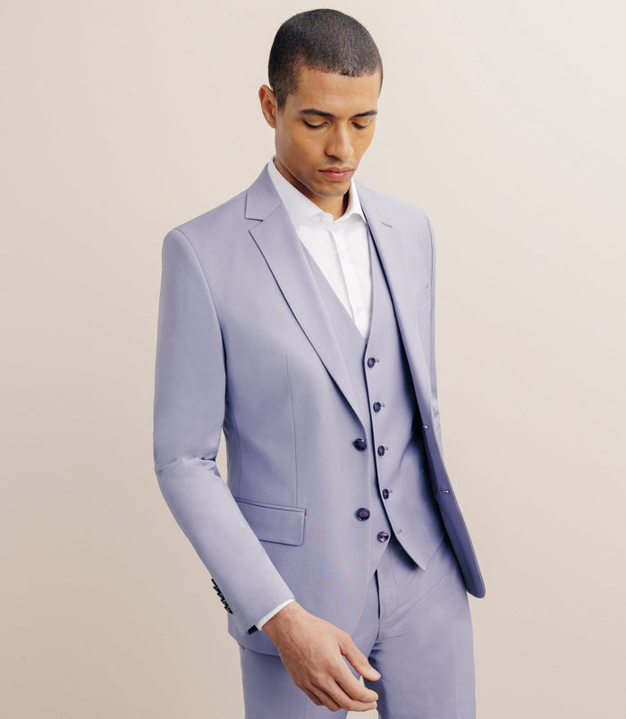 izac Costume 2 boutons laine majoritaire parme