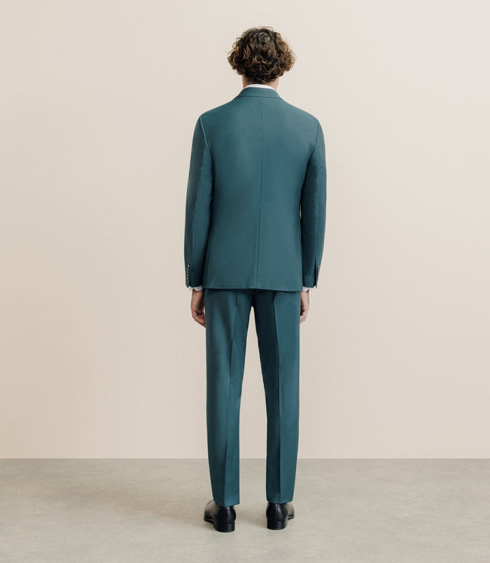 Izac Costume 2 Boutons Laine Majoritaire Vert