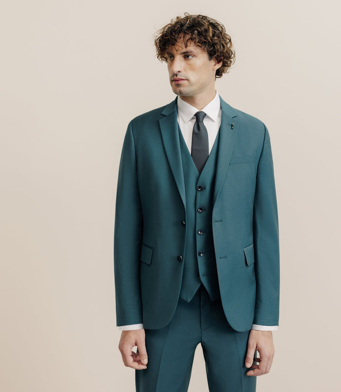 izac Costume 2 boutons laine majoritaire vert