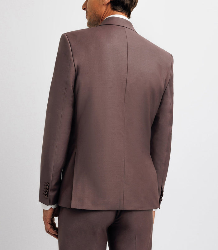 Izac Costume 2 Boutons Laine Parme Foncé