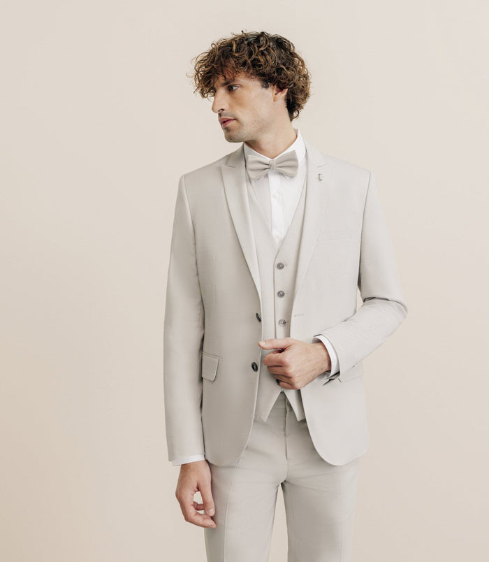 izac Costume 2 boutons soyeux mastic