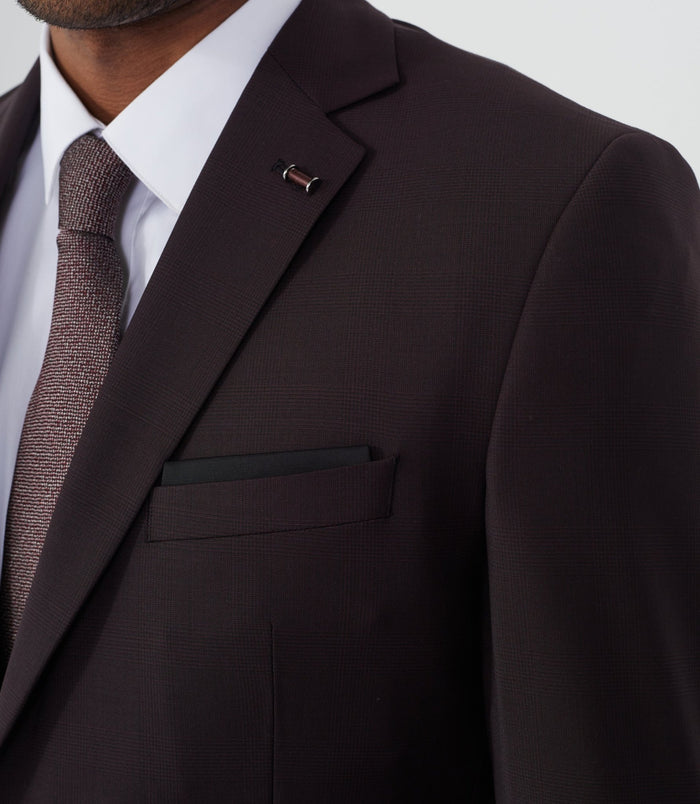 Izac Costume à Carreaux Bordeaux "Theatre"