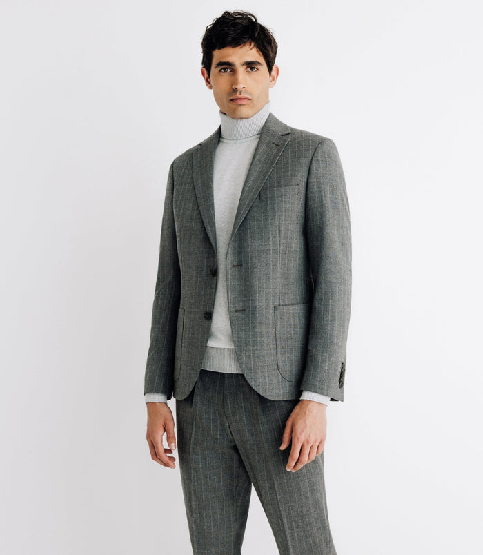 Izac Costume à Rayures Tennis Gris