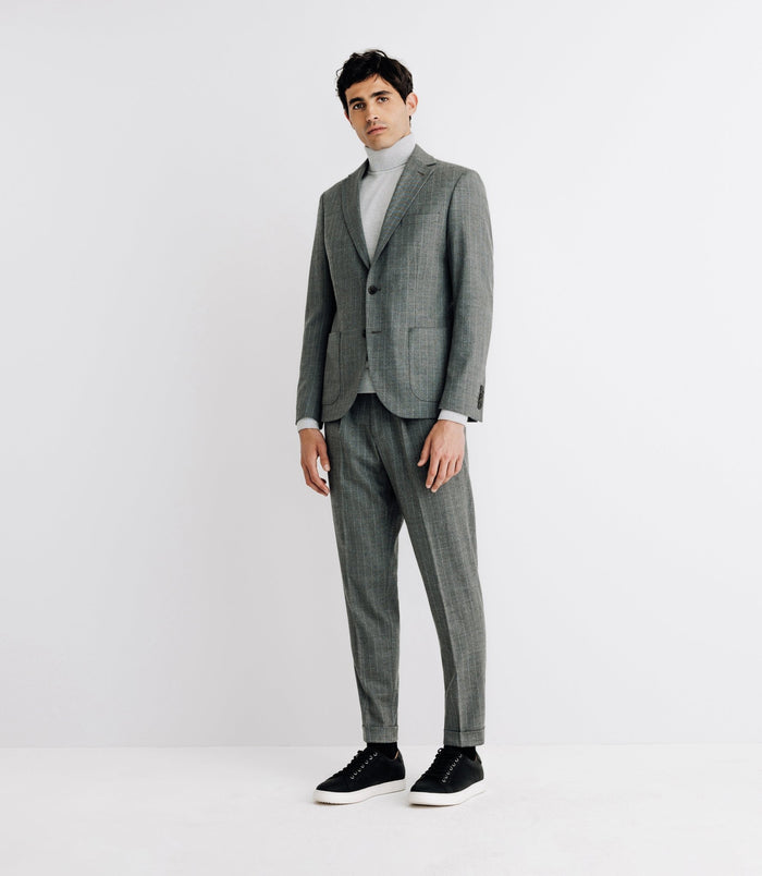 izac Costume à rayures tennis gris