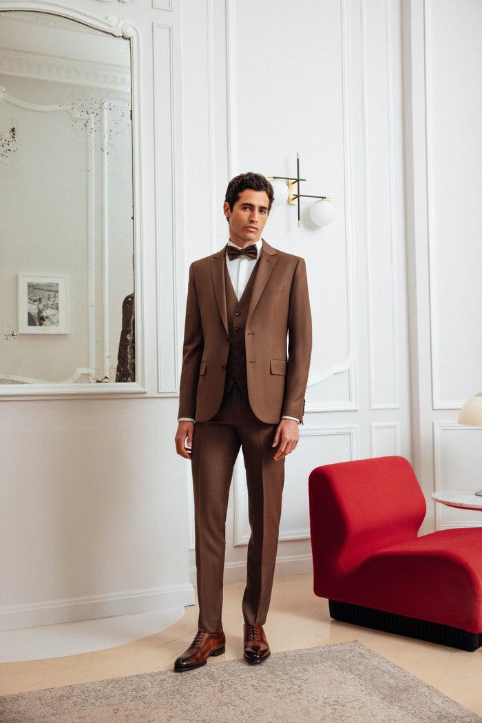 izac Costume ajusté 2 boutons marron