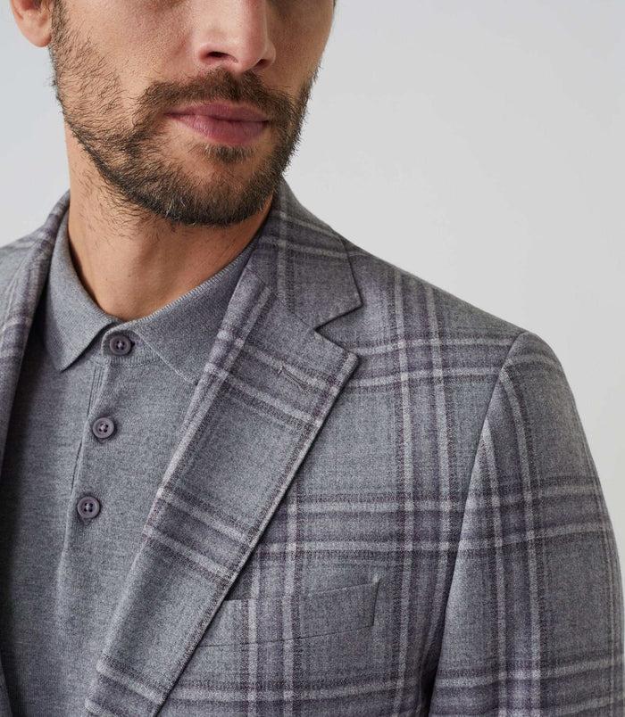 Izac Costume Carreaux Gris "Tendre"