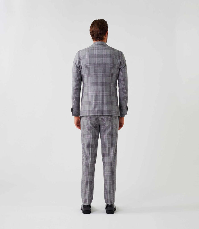 Izac Costume Carreaux Gris "Tendre"